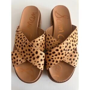 Sam Edelman Korina Cheetah Slides Sz 10 - Boho Coastal Cowgirl Safari Aesthetic